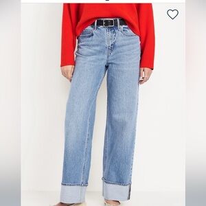 Old Navy Extra High Waisted Cuffed Wide-leg Jeans - 10